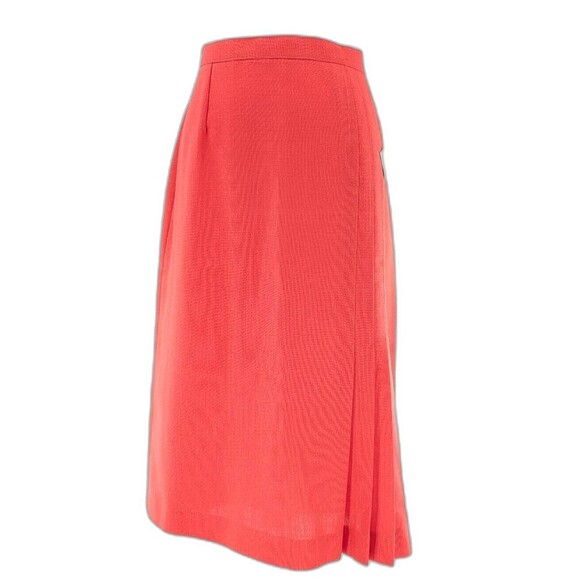 Prestige Of Boston Vintage Retro Mod Red Pleated A-Line Midi Skirt Size 18 - Picture 1 of 11